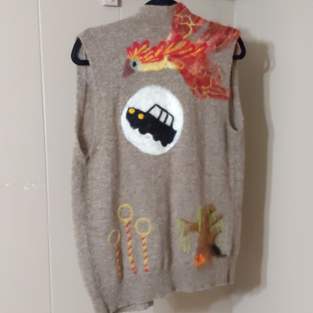 Vintage Upcycled Harry Potter Theme Sweater Vest
